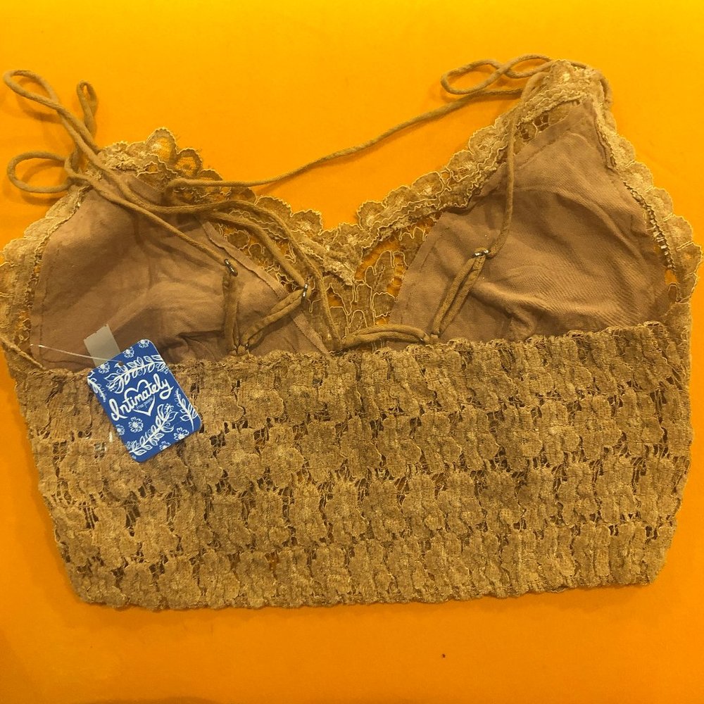 NWT Free People Celine Lace Bralette Caramel M - Picture 4 of 4